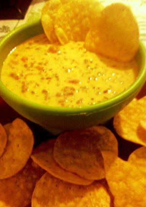 A picture of sunshines 's crock pot cheese dip.