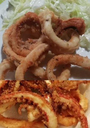 Una foto de Rabas y tentáculos de calamar fritos (vagonetas)