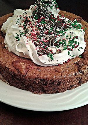 A picture of Flourless Cocolate Mint Cake.