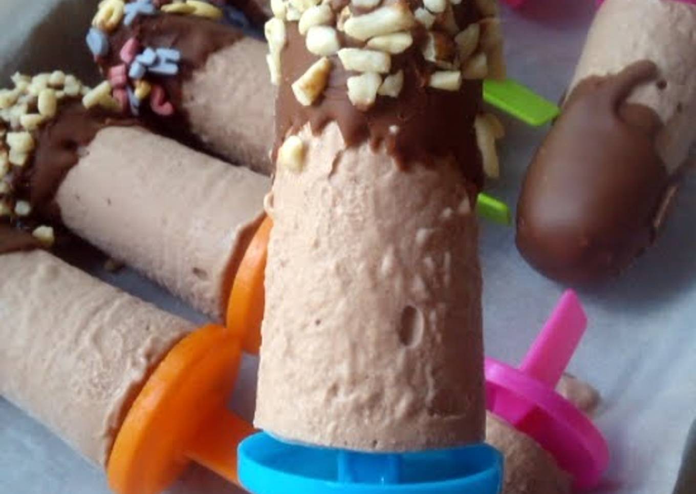 Vickys Chocolate Banana 'Ice Cream' Crunch Lollies, GF DF EF SF
