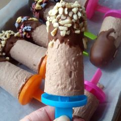 A picture of Vickys Chocolate Banana 'Ice Cream' Crunch Lollies, GF DF EF SF.