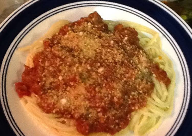 Steps to Prepare Quick Simple Everyday Meat Sauce Spaghetti