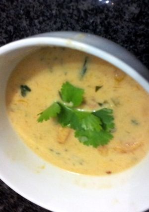 A picture of Thai Butternut & Chicken Soup.