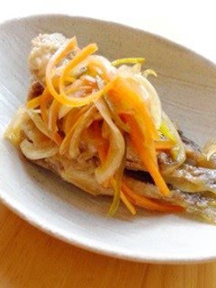 A picture of Easy Horse Mackerel Escabeche In Nanban Sauce.