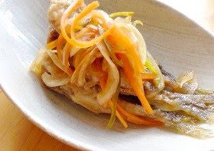 Easiest Way to Prepare Tasty Easy Horse Mackerel Escabeche In Nanban Sauce