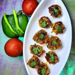 A picture of वेजिटेबल स्ट्फ्ड मशरूम (Vegetable Stuffed Mushroom Recipe in Hindi).