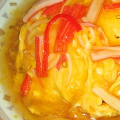 A picture of Cheap Crab Omelet over Rice.