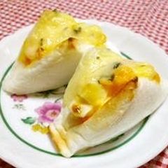 A picture of For Bentos: Hanpen Fish Cake Egg "Sandwich".