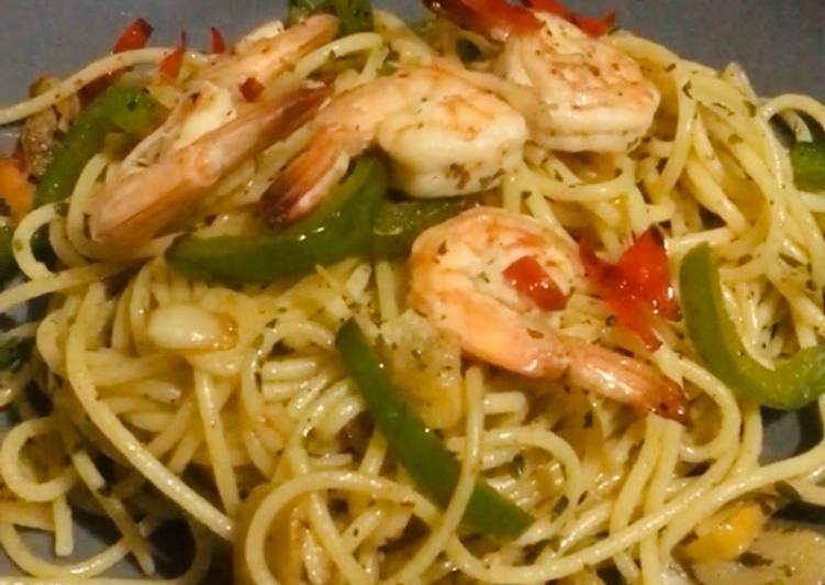 Langkah Mudah untuk Menyiapkan Spaghetti Aglio Olio Prawn, Sempurna