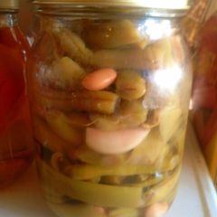 A picture of Canned Garlic Green Beans.