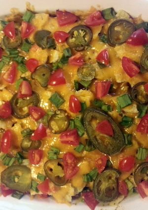 A picture of nacho casserole.