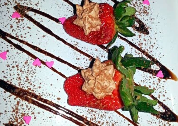 Steps to Make Quick Armaretto Chocolate  Strawberry Whips`