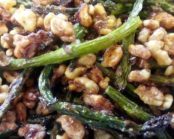 How To Cooking Recipe Honey Walnut Asparagus Yummy