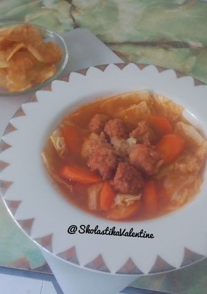 Foto resep REAL Tomato Soup with Chicken Ball Warisan Oma