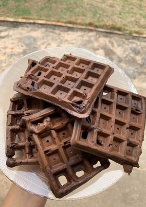 Foto de Waffle de Banana e Chocolate 🍌 🍫