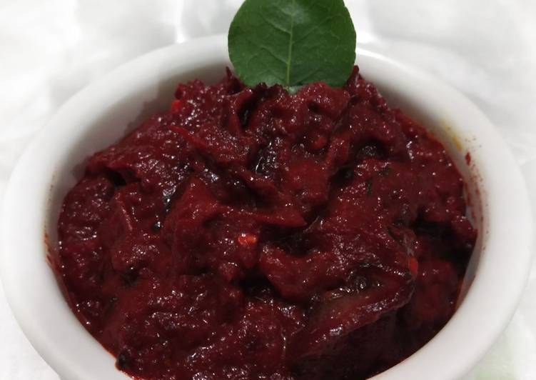 Recipe of Ultimate Tomato-Beetroot Chutney