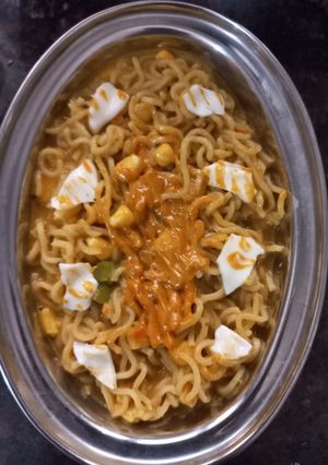 A picture of Tandoori Mayo Corn Cheese Maggi.