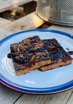 A picture of BBQ tofu teriyaki.