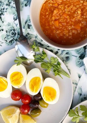 รูปของ Lentil soup with Boiled Eggs