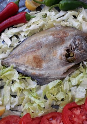 عکسی از دستور پخت ماهی حلوا در فر