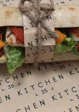 A picture of Grilled halloumi sandwich.