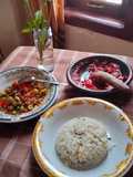 Nasi Daun Jeruk Tumis Teri Cepokak Pedas