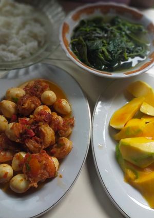 Foto resep Udang, telur puyuh sambal pedas