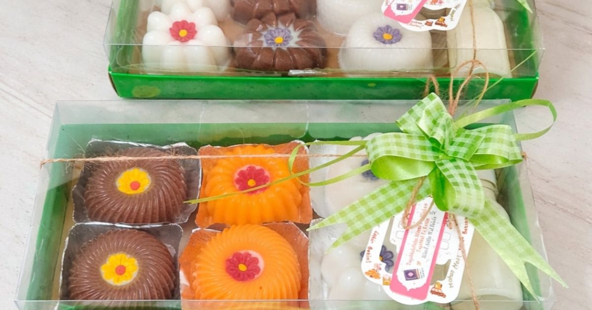 Puding susu hantaran hari raya