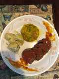 Albondigón de carne molida de res en mi salsa agridulce