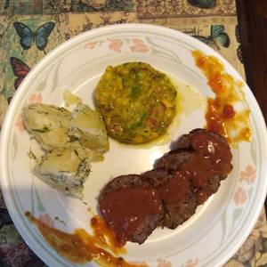 Albondigón de carne molida de res en mi salsa agridulce