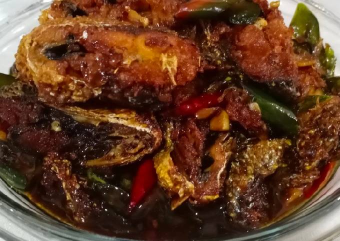 Bandeng goreng tumis cabe ijo