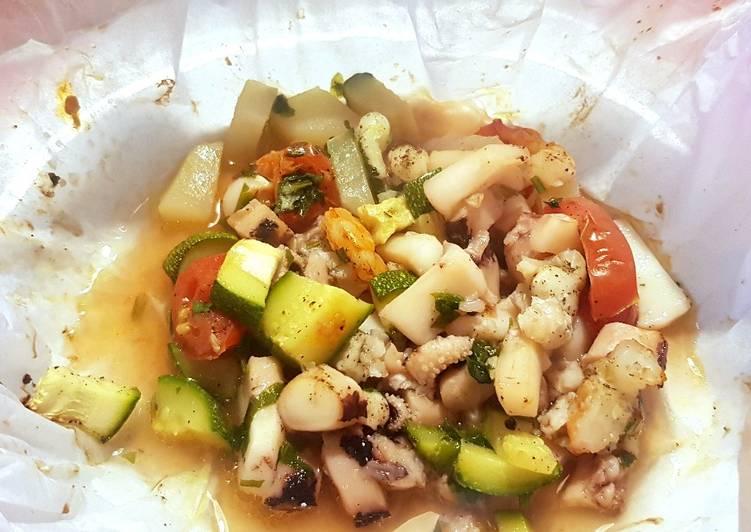 Ricetta Insalata Di Mare Con Verdure Al Cartoccio Di Letizia Vallini Cookpad