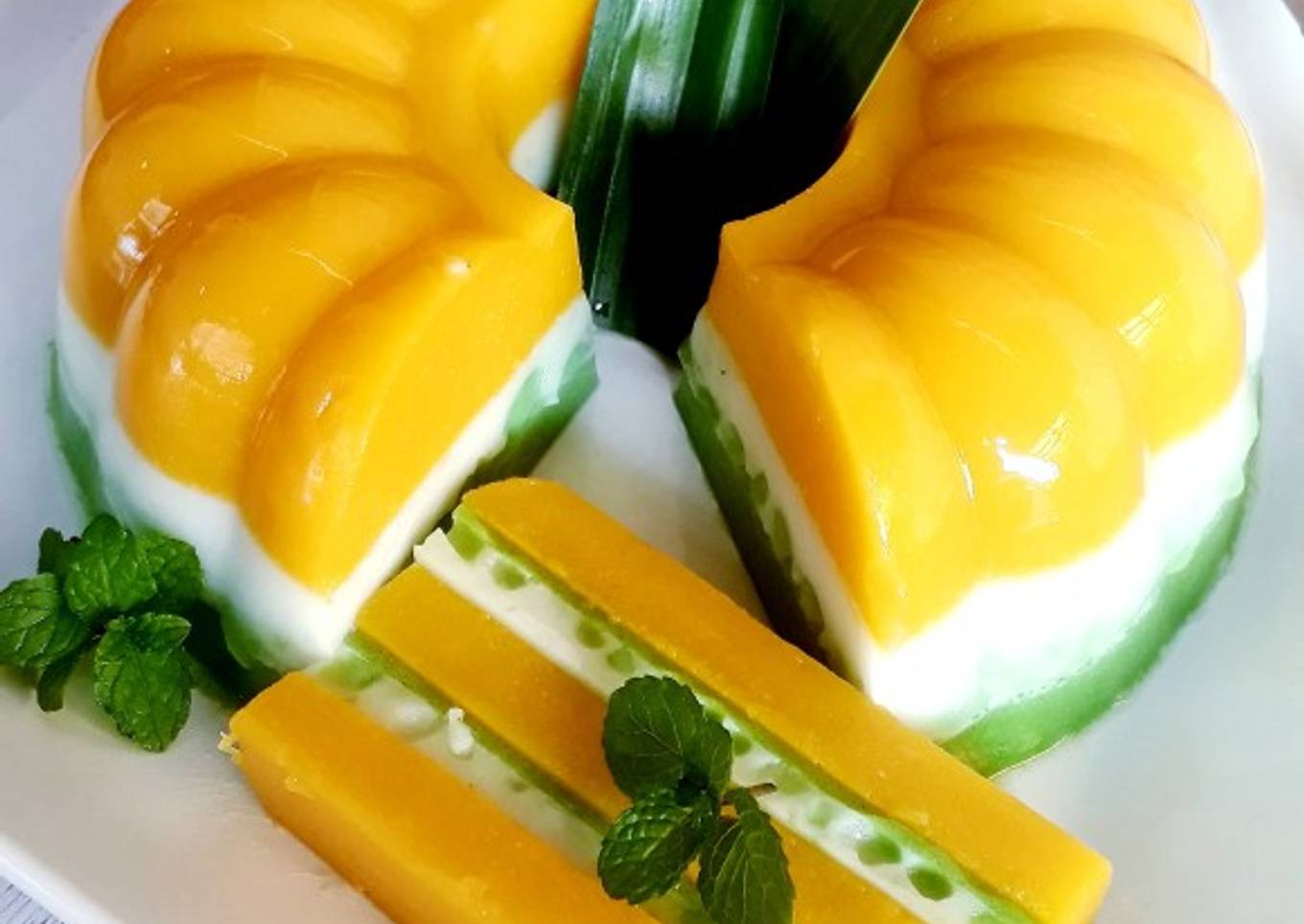 Puding Labu Lapis Puding Cendol Dan Pandan