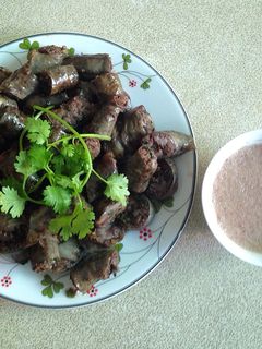 Hình của món Dồi tiết lợn.
