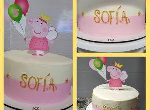 Una foto de Torta sin gluten (temática Peppa)