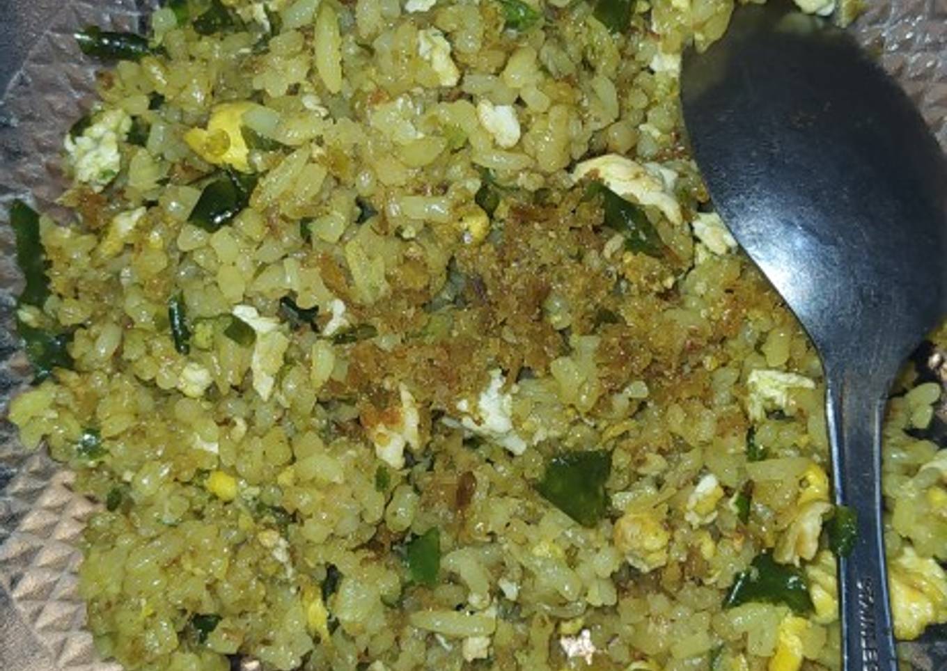 Nasi kuning goreng cabe ijo