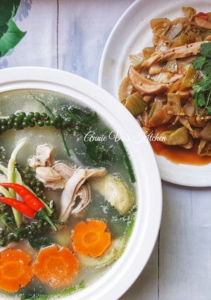Hình của món Cơm nhà hai món với bao tử heo.
