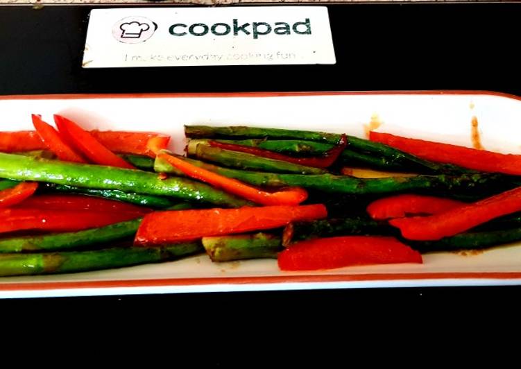 Easiest Way to Prepare Quick My Sweet chilli Aspargus with Sweet Pepper Starter 😁