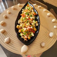 A picture of Paneer chikpea salad.