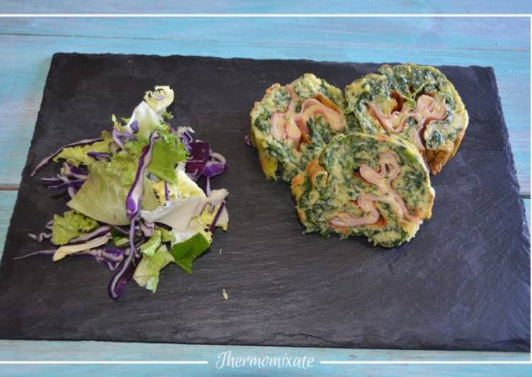 Rollo de espinacas y queso emmental con Thermomix