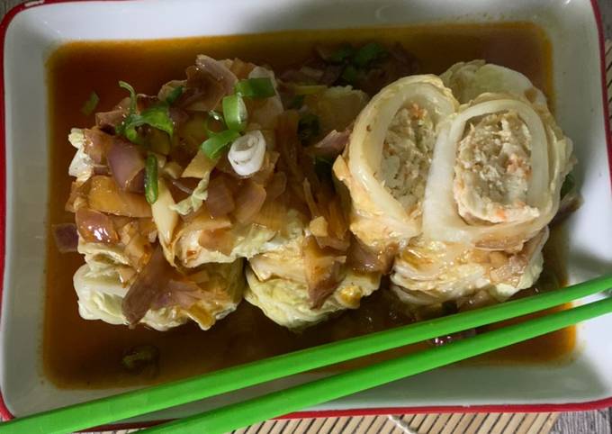 Resep Sawi Gulung Isi Tahu Udang Ayam Oleh Dapoer 94 Cookpad