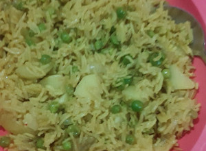 A picture of Peas Pulav.