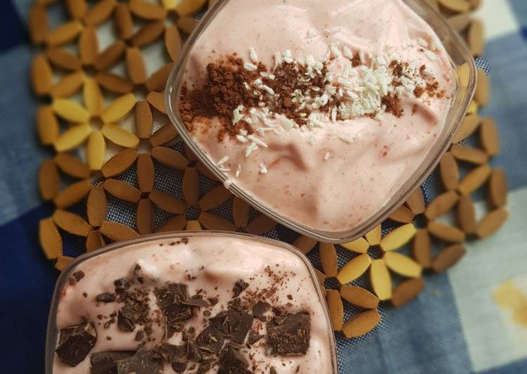 Mousse de fresa y plátano en Monsieur Cuisine