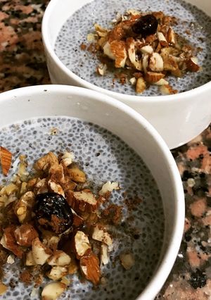 عکسی از دستور پودینگ چیا با میوه های خشک