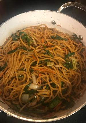 A picture of Yummy Vegetable lo mein.