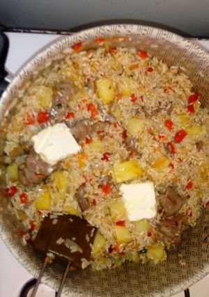 Una foto de Risotto fácil y económico