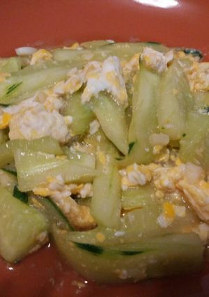 รูปของ ซูกินีผัดไข่(แตงกวาญี่ปุ่นผัดไข่)
