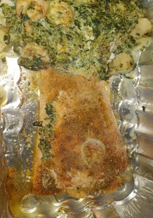A picture of Stuffed seafood salmon.