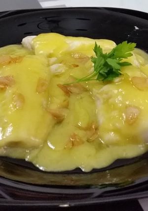 Una foto de Bacalao al pil pil