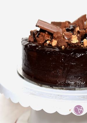 A picture of Eggless Wholewheat Death by Chocolate Cake.